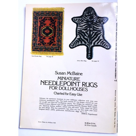 Miniature Needlepoint Rugs for Dollhouses : Charted for Easy Use by Susan... - Picture 2 of 10